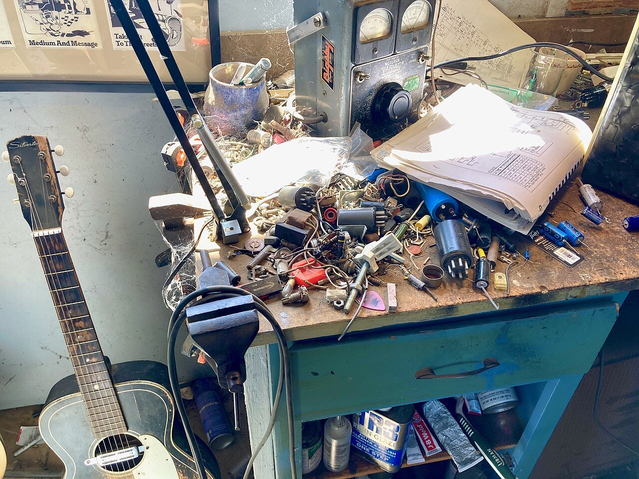 Electronics repair bench where business laptop hardware is serviced